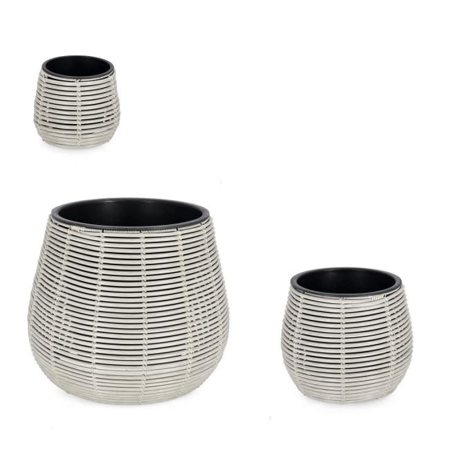 XIAN szürke polirattán kaspó