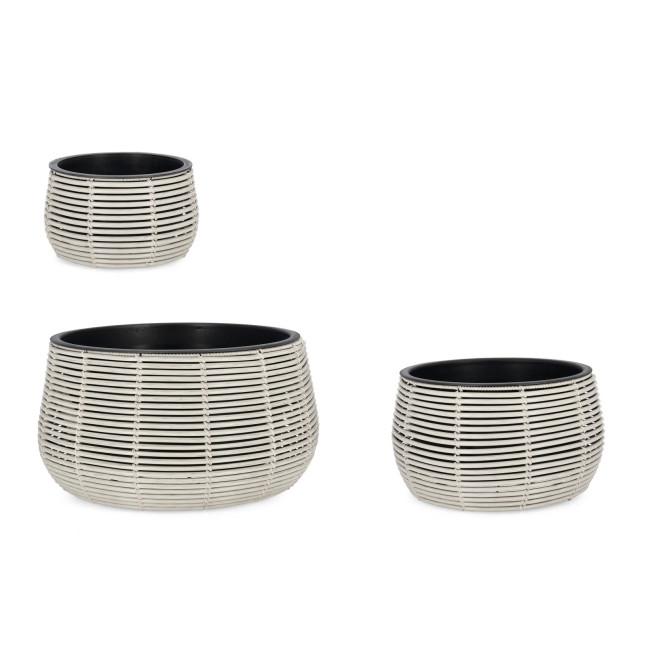 XIAN szürke polirattán kaspó