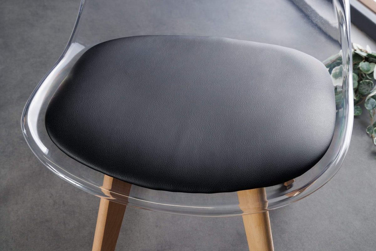 SCANDINAVIA átlátszó és fekete műbőr szék