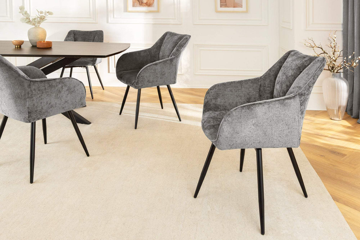 AVIGNON szürke polyester zsenília forgószék