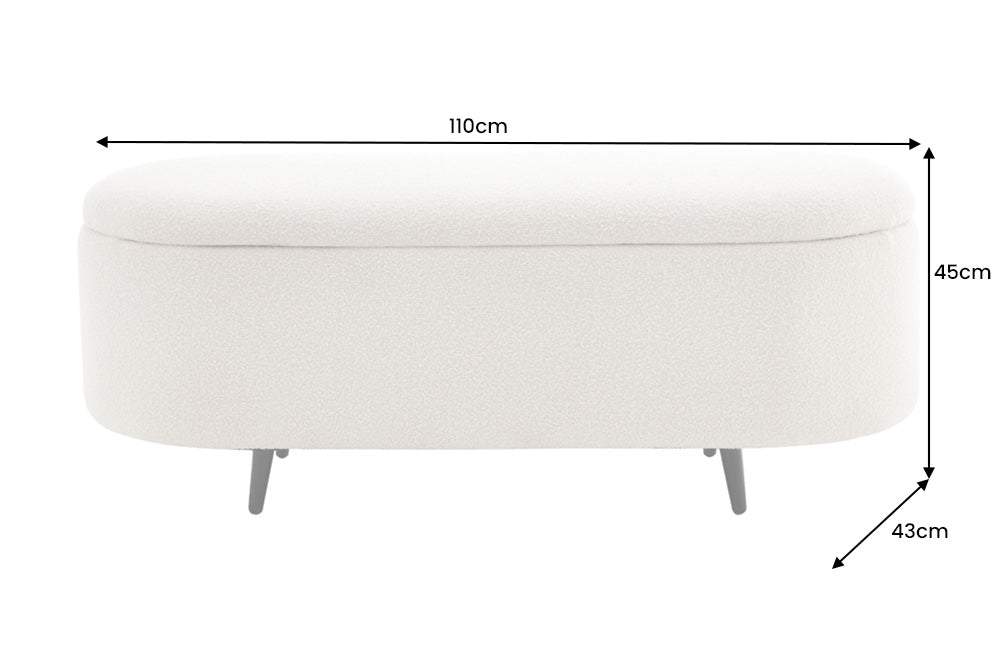 VOQUE fehér és fekete buklé ülőpad