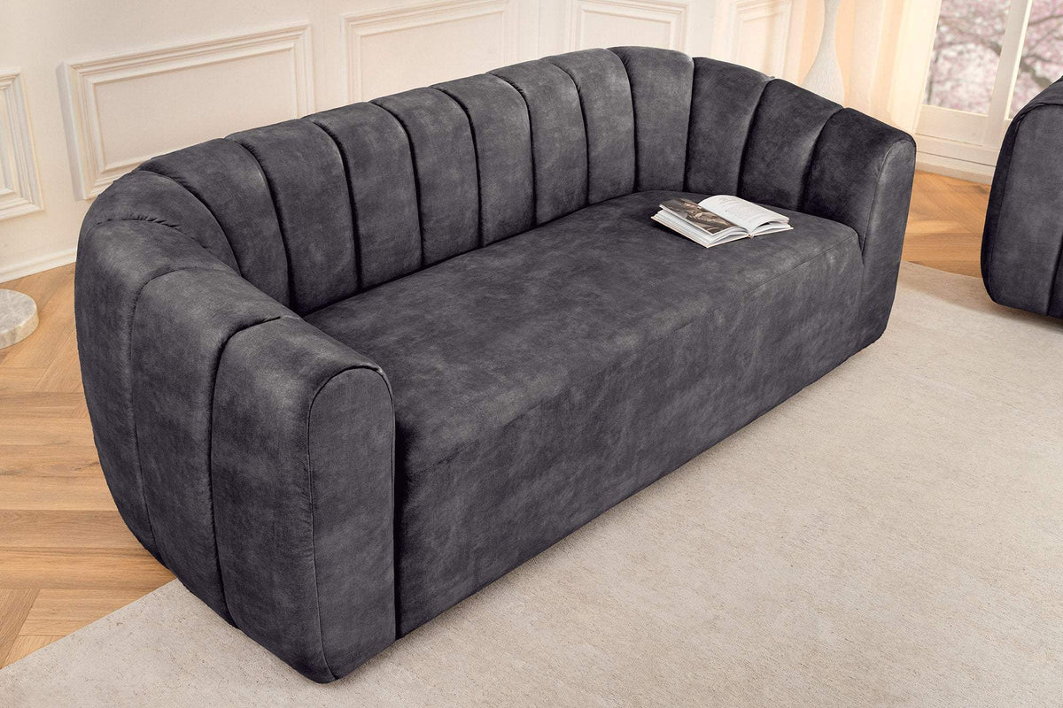 BABYLON fekete bársony kanapé