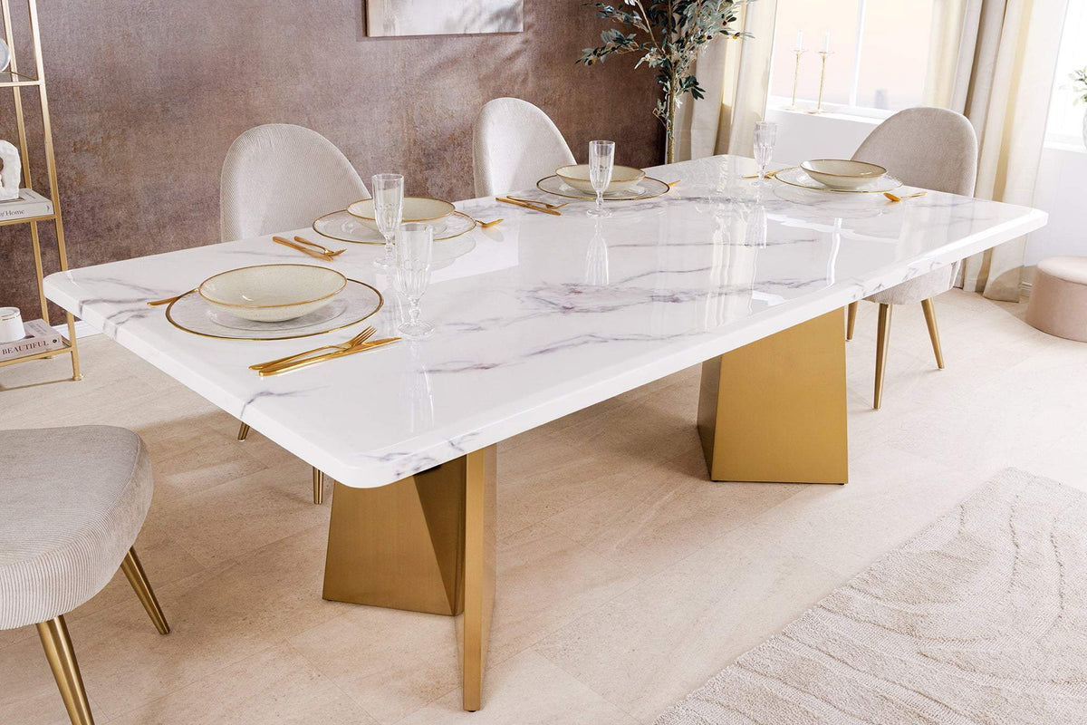 EXTRAVAGANCIA fehér márvány étkezőasztal 200 cm