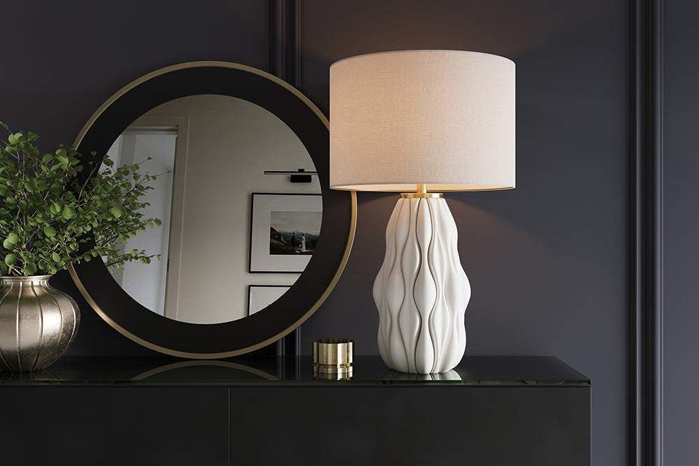 ELEGANCIA fehér kerámia asztali lámpa