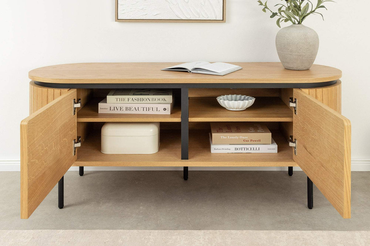 ATELIER barna tölgyfa furnér tv szekrény 120 cm