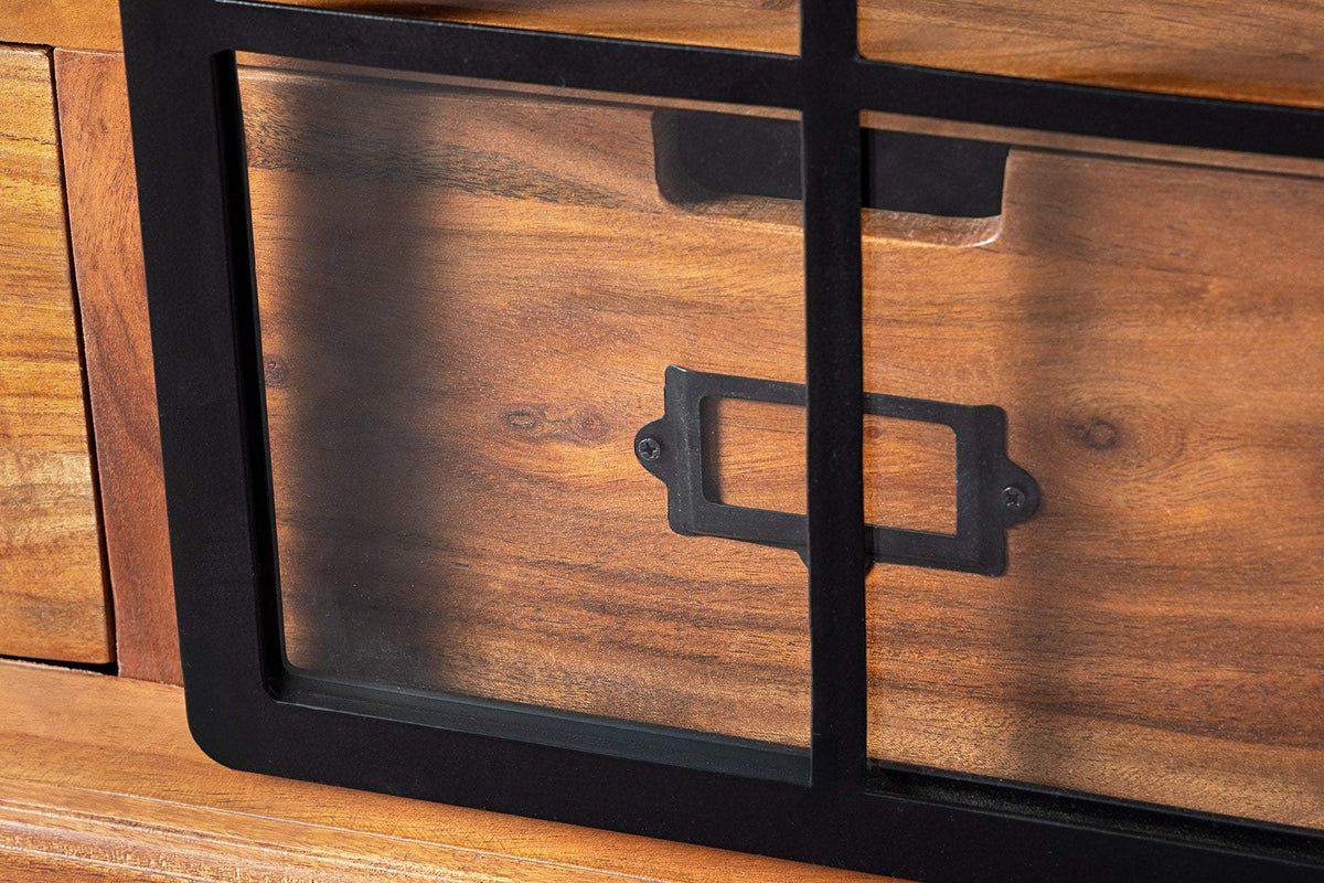 HERITAGE barna akácfa vitrin 160 cm