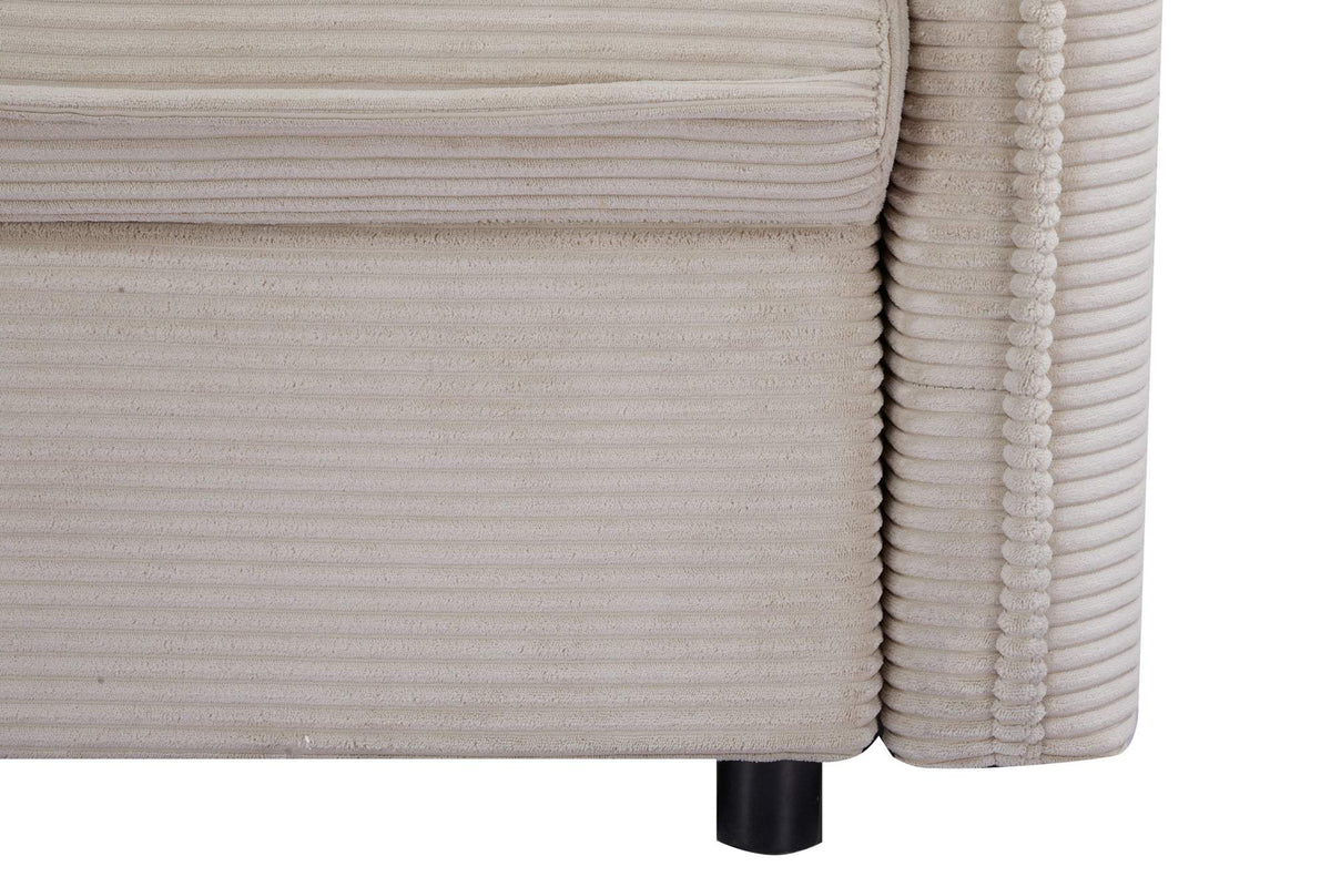 APARTMENT bézs kordbársony kanapéágy