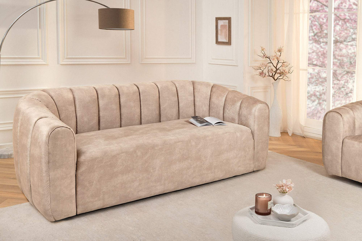 BABYLON bézs bársony kanapé