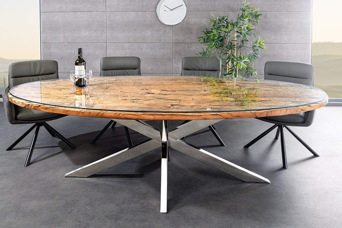 BARRACUDA barna tikfa étkezőasztal 220 cm