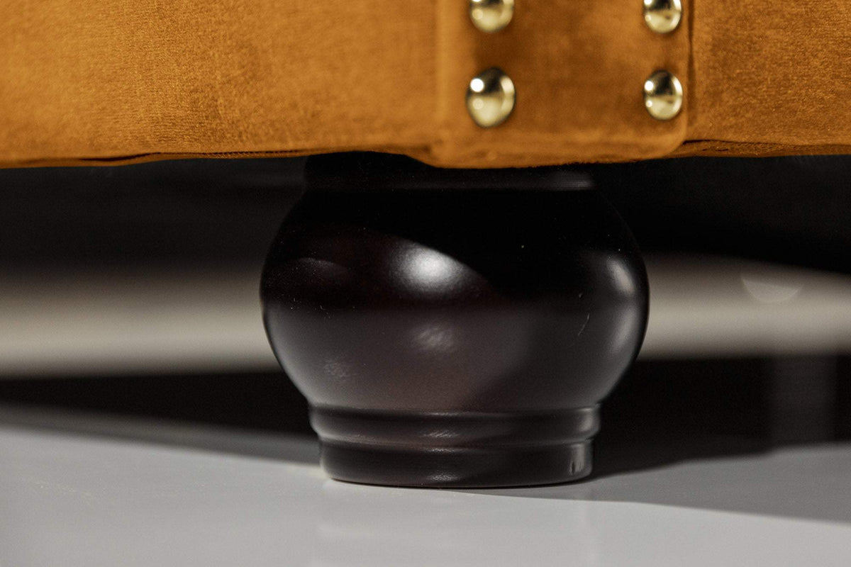 CHESTERFIELD sárga bársony kanapé