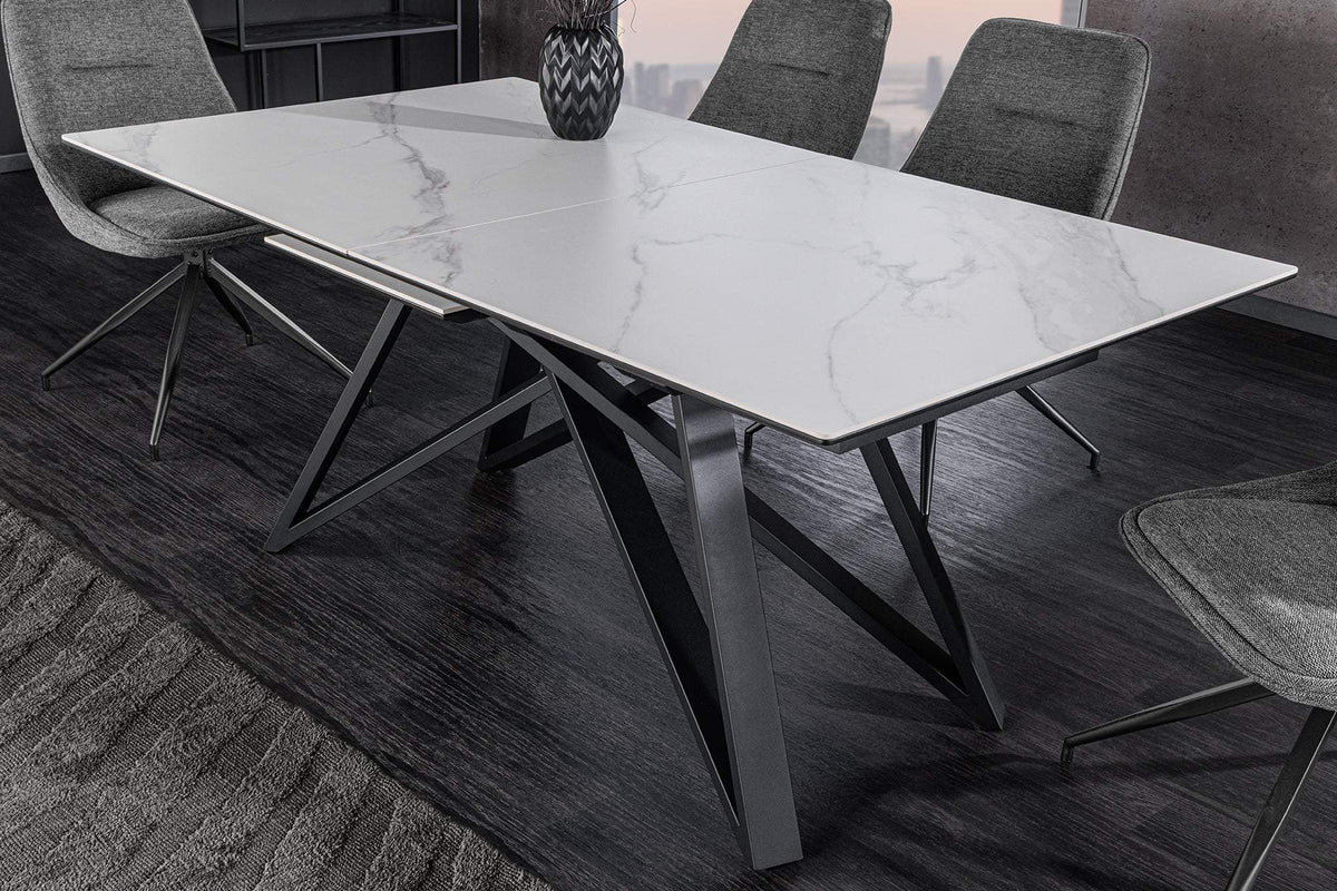 ATLAS fehér kerámia étkezőasztal 160-200 cm