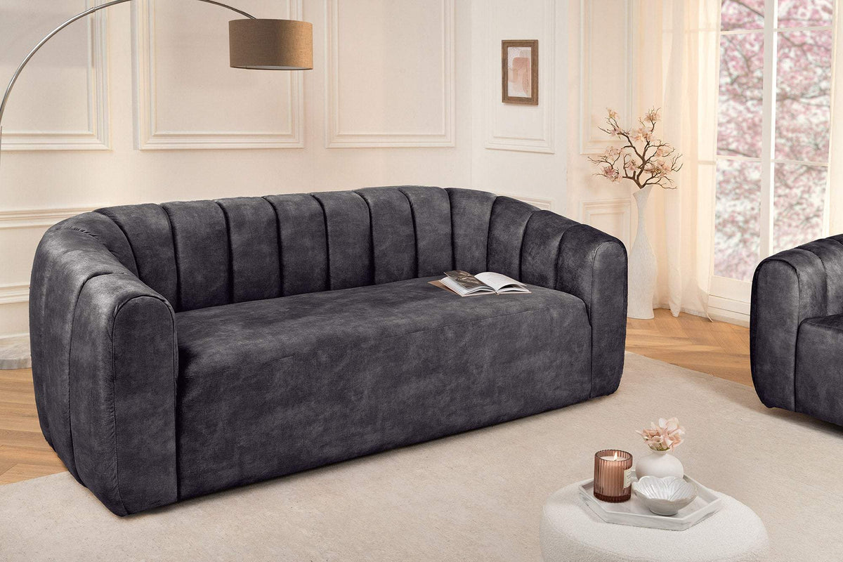 BABYLON fekete bársony kanapé