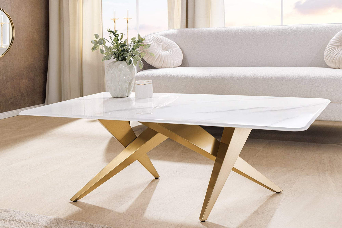 ART LIVING fehér kerámia dohányzóasztal