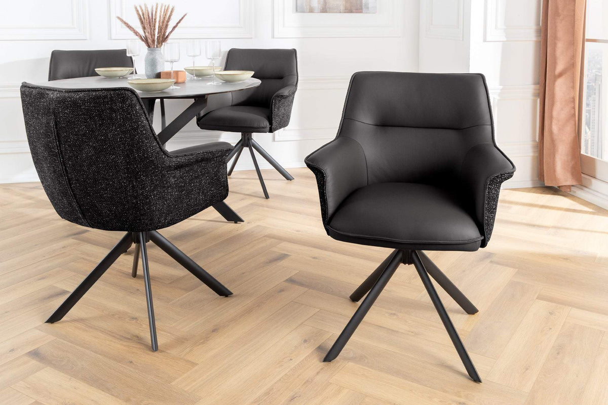 LE GRAND fekete bőr forgószék