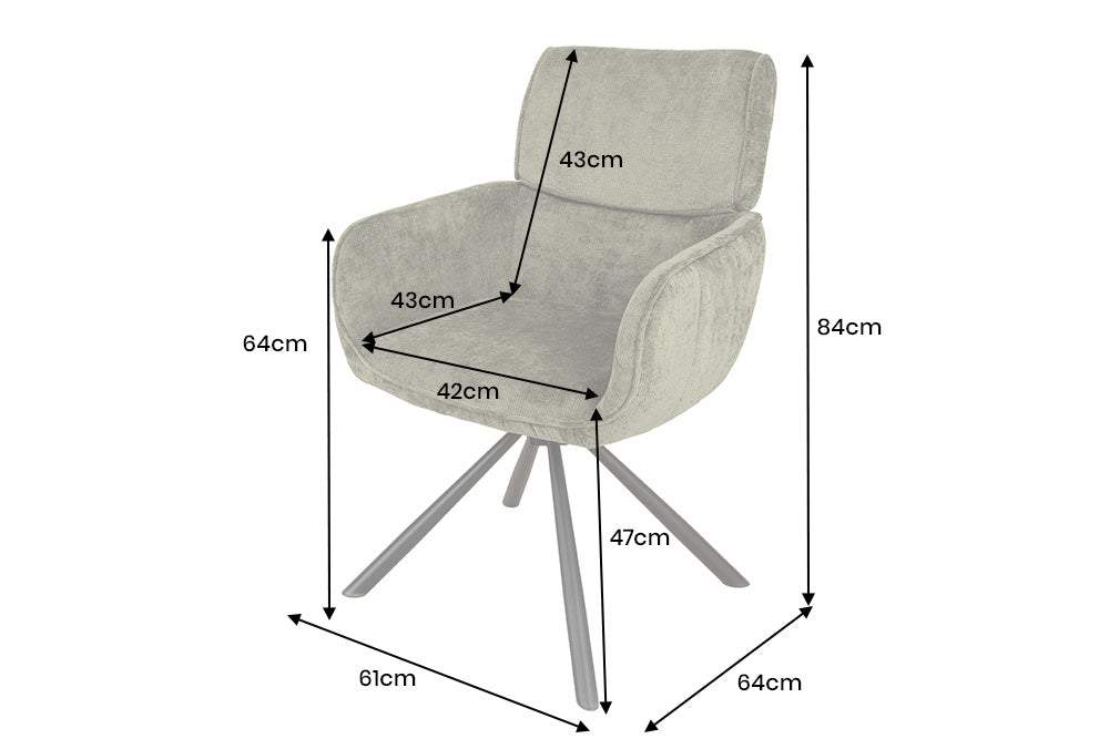 UNIQUE zöld polyester zsenília forgószék