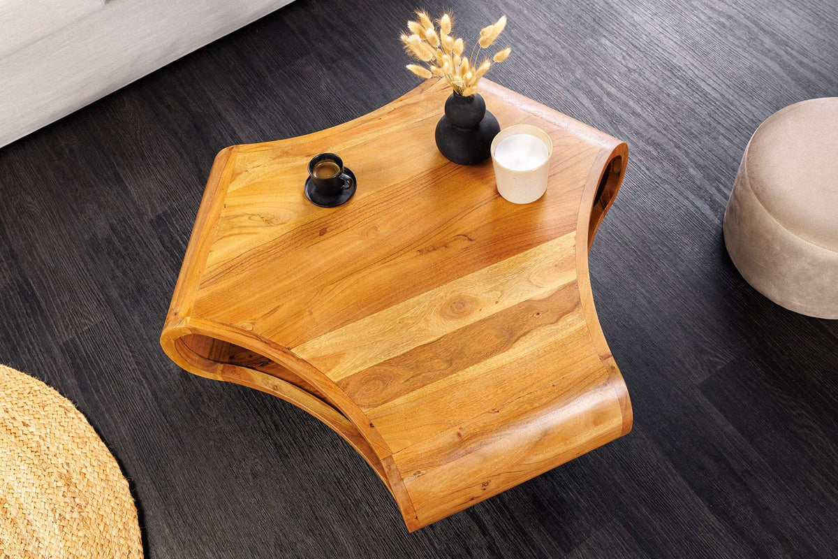 ORGANIC LIVING barna akácfa dohányzóasztal 90 cm