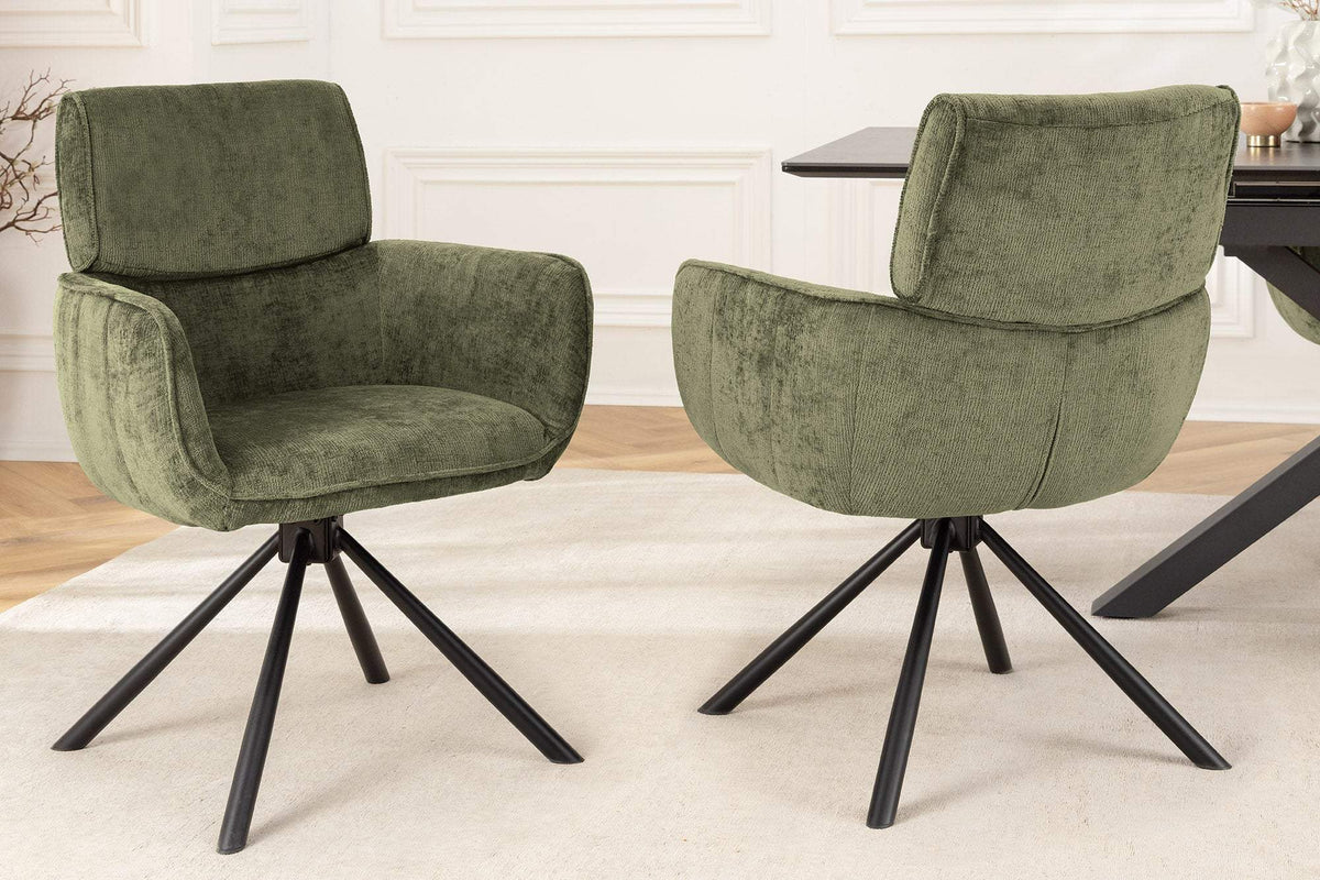 UNIQUE zöld polyester zsenília forgószék