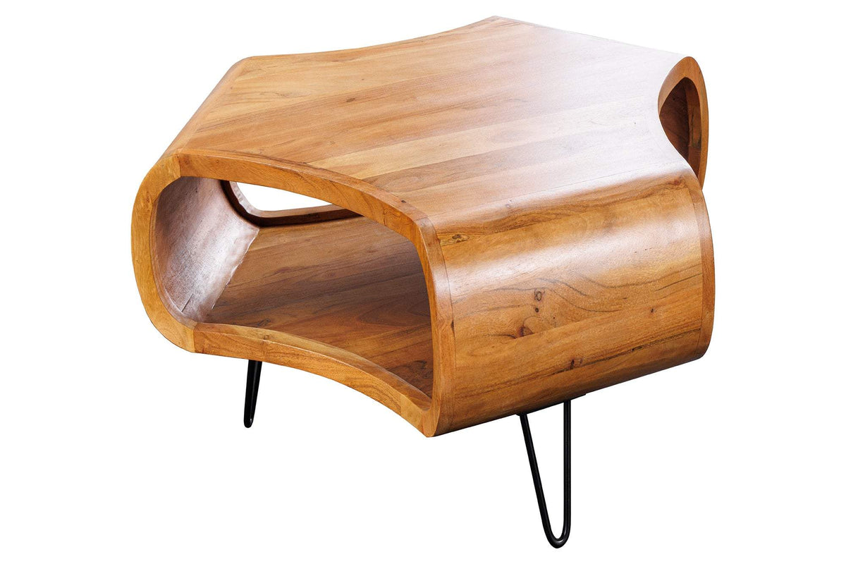 ORGANIC LIVING barna akácfa dohányzóasztal 70 cm