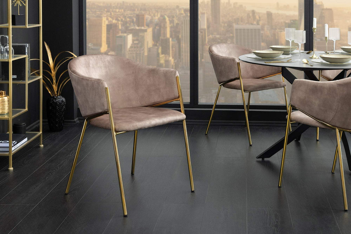 NOBLESSE bézs bársony szék