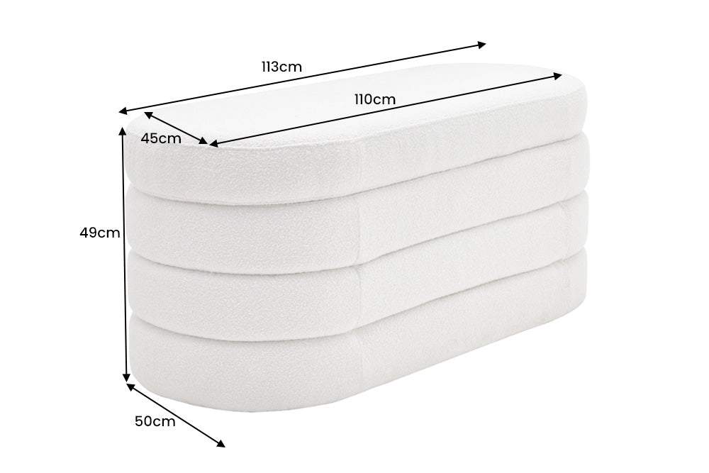 VOQUE fehér buklé ülőpad