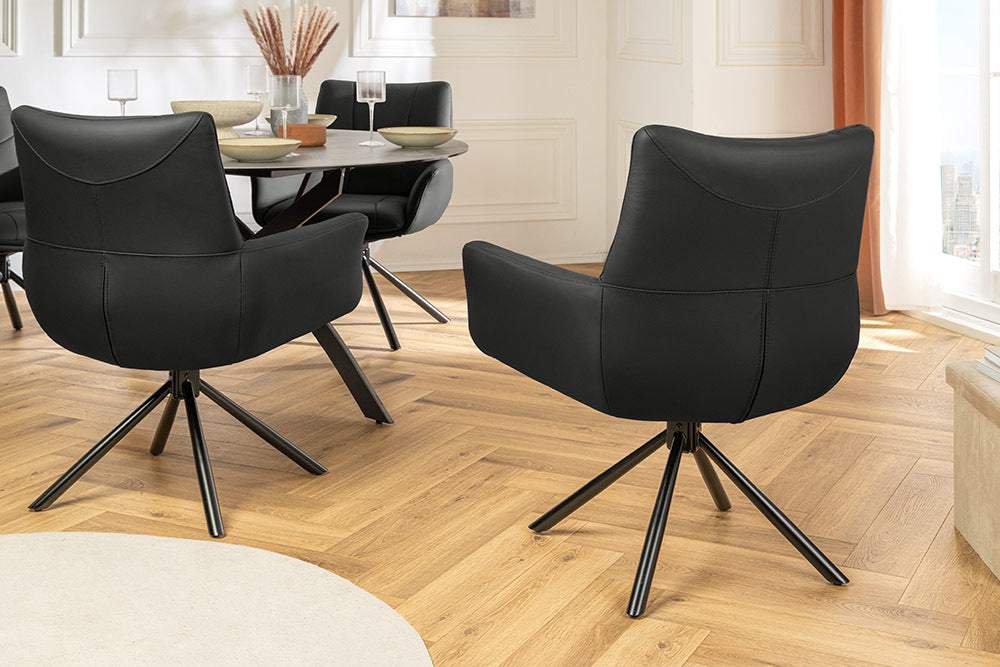 SIGNATURE fekete bőr forgószék