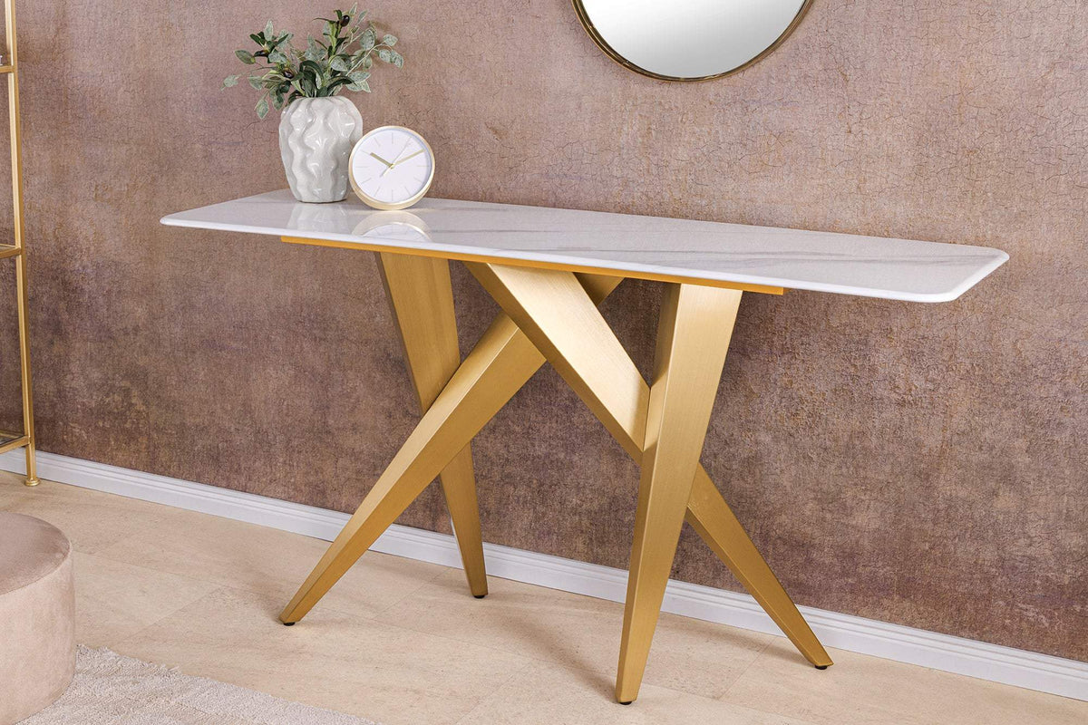 ART LIVING fehér kerámia konzolasztal