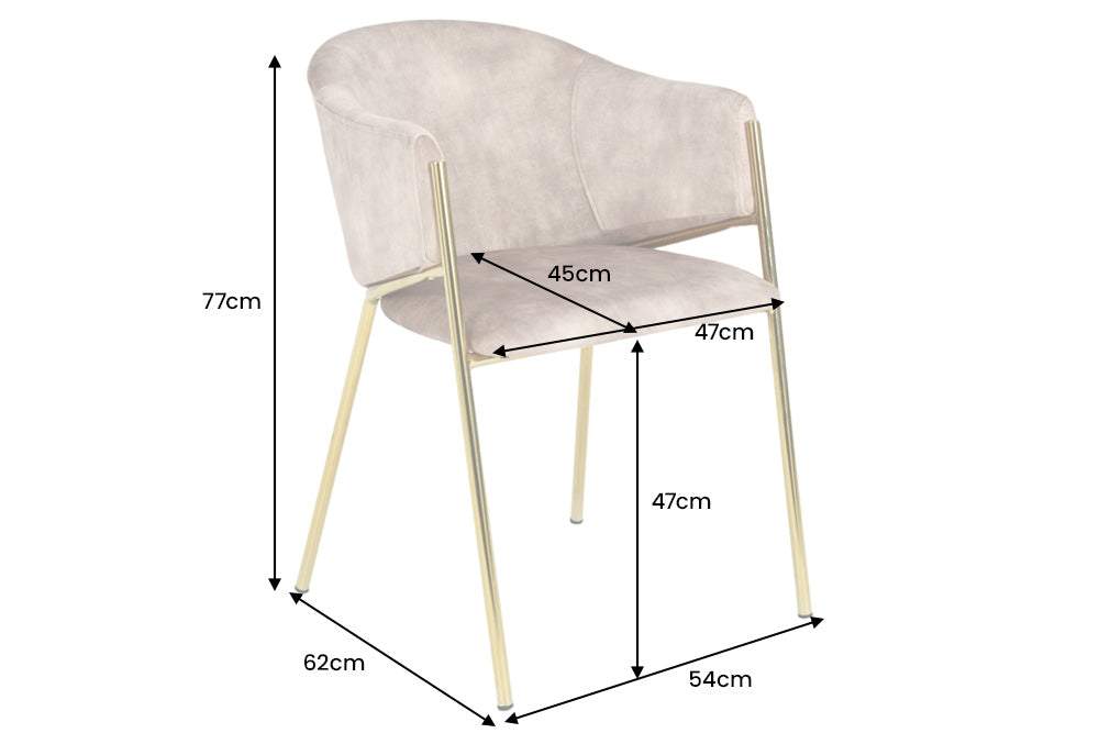 NOBLESSE bézs bársony szék