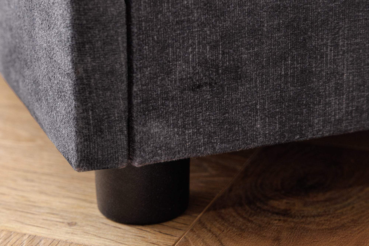 PARIS LED szürke bársony éjjeliszekrény