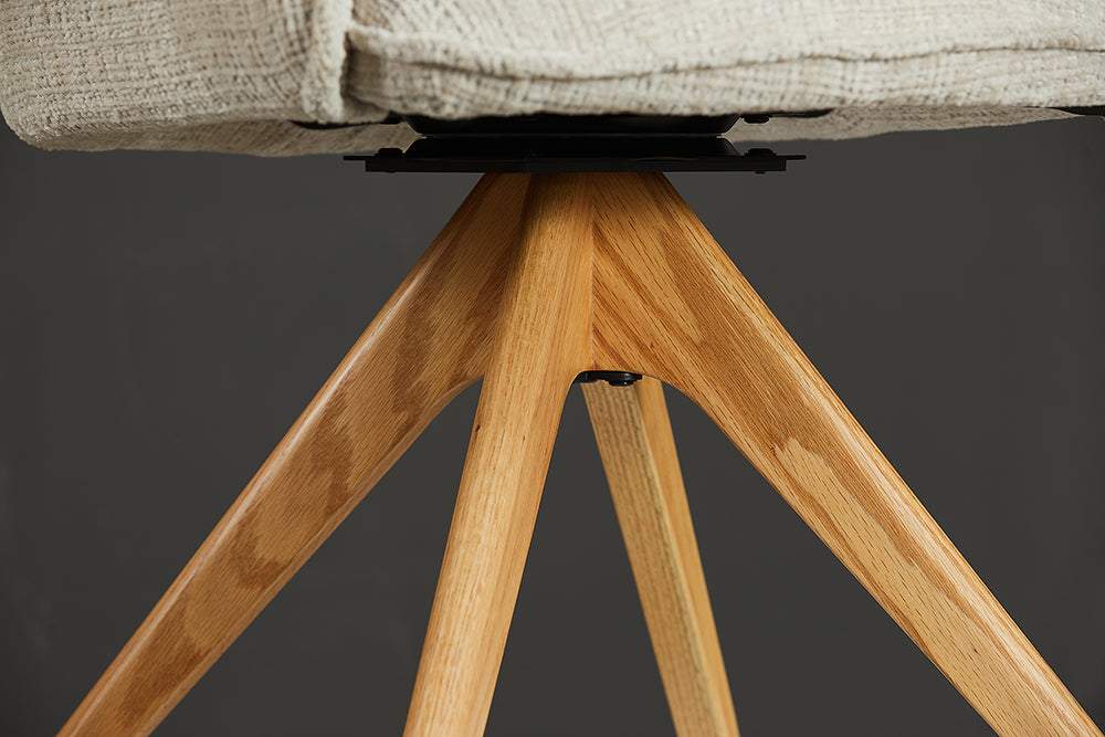 LE GRAND bézs polyester zsenília forgószék