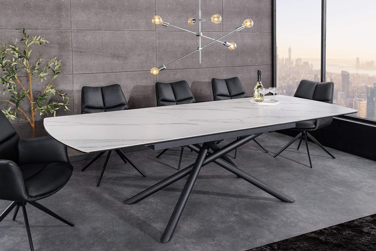 MIKADO fehér kerámia étkezőasztal 180-230 cm