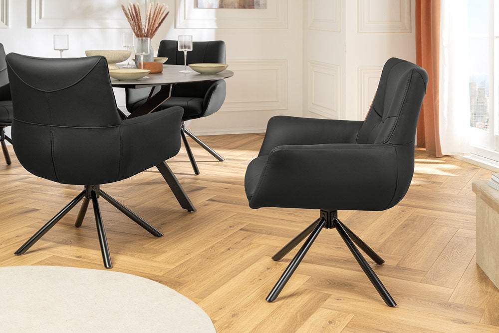 SIGNATURE fekete bőr forgószék