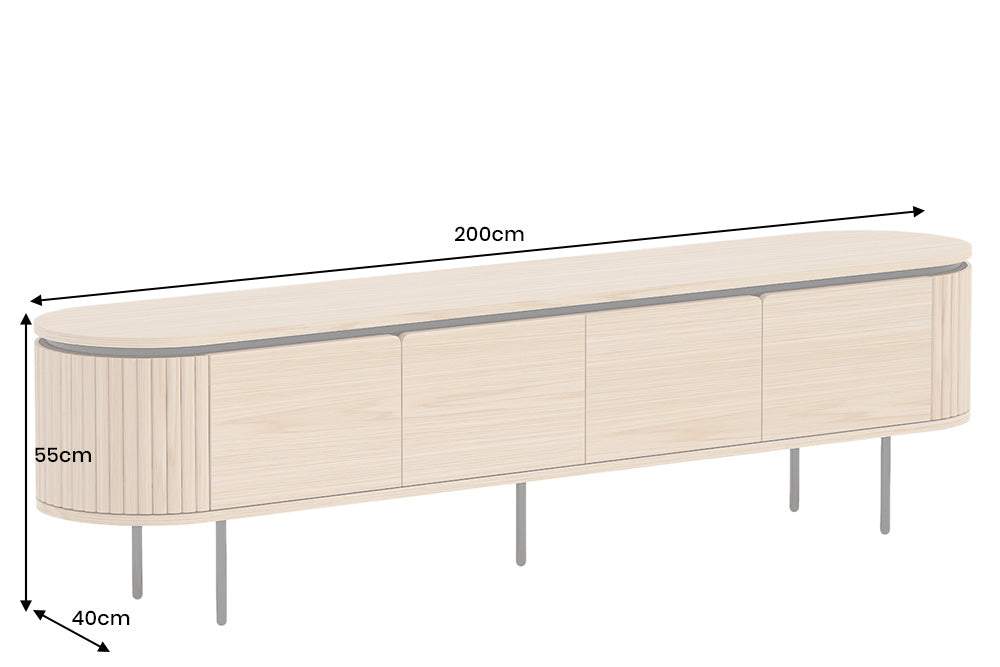 ATELIER barna tölgyfa furnér tv szekrény 200 cm