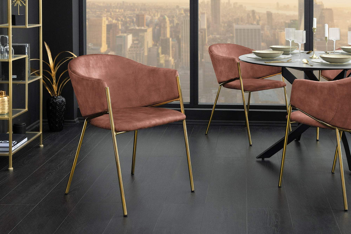 NOBLESSE rózsaszín bársony szék