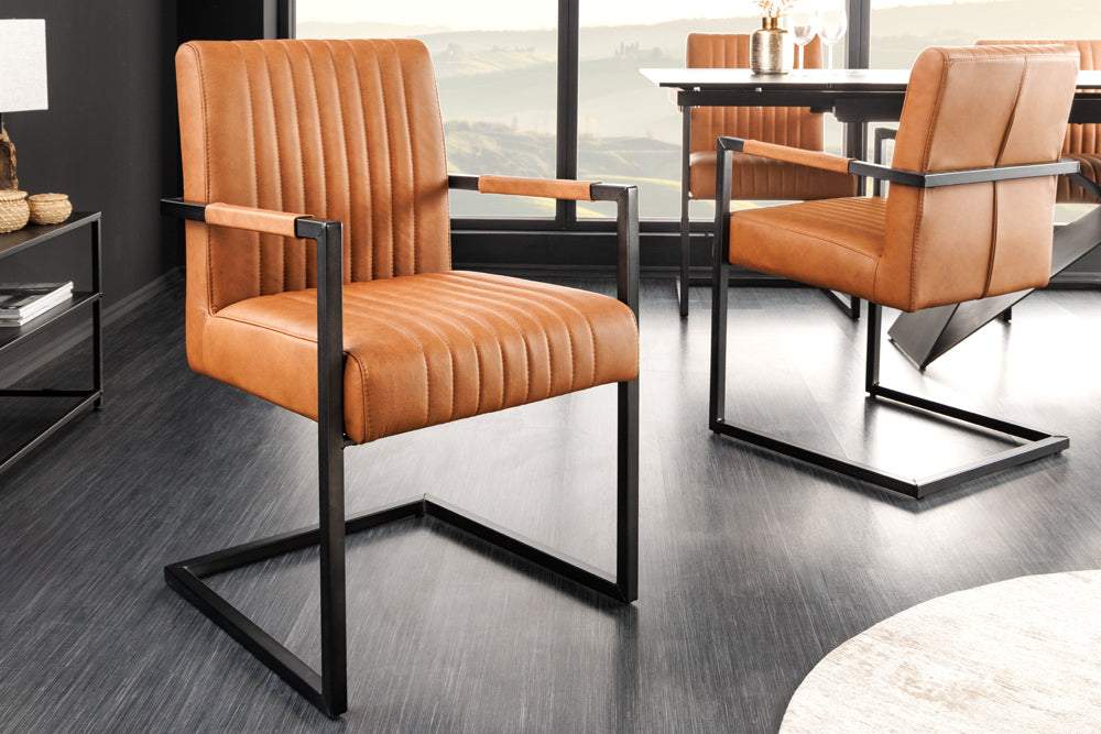 BIG ASTON barna bőr szék