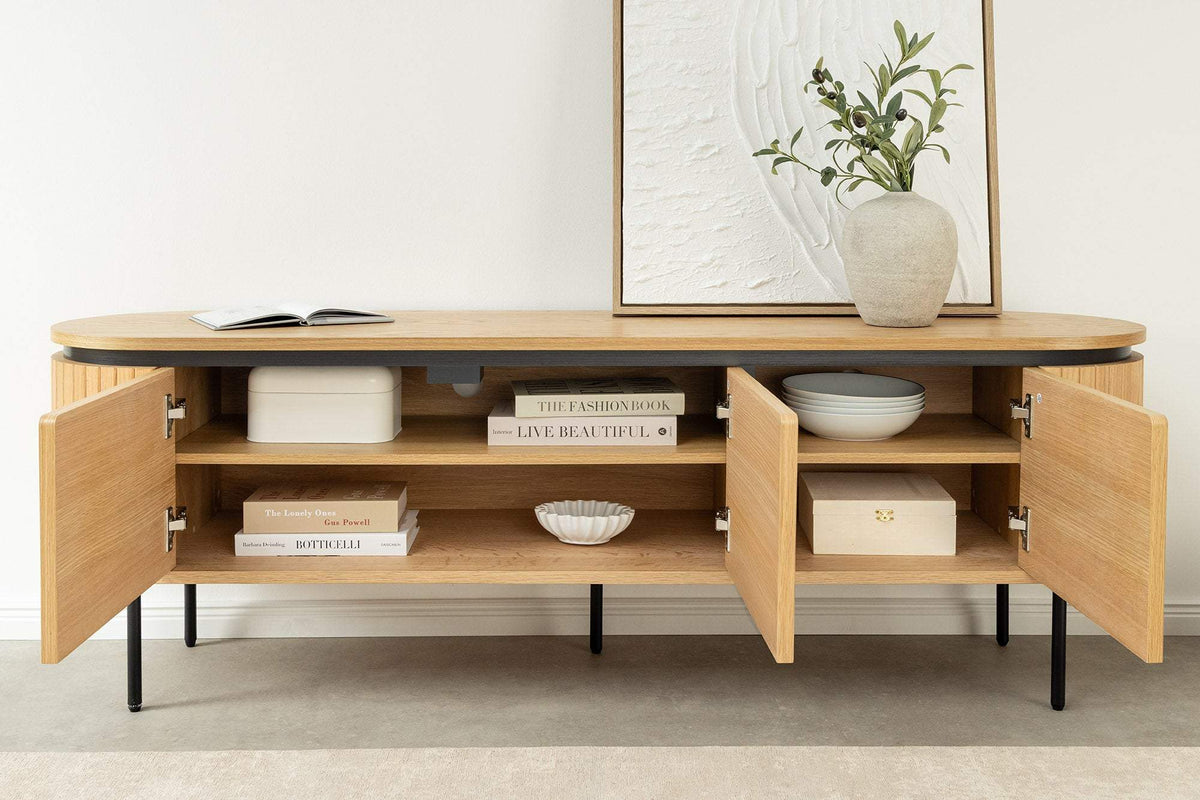 ATELIER barna tölgyfa furnér tv szekrény 160 cm