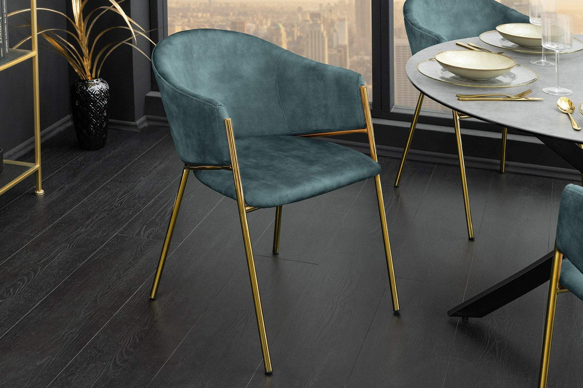 NOBLESSE kék bársony szék