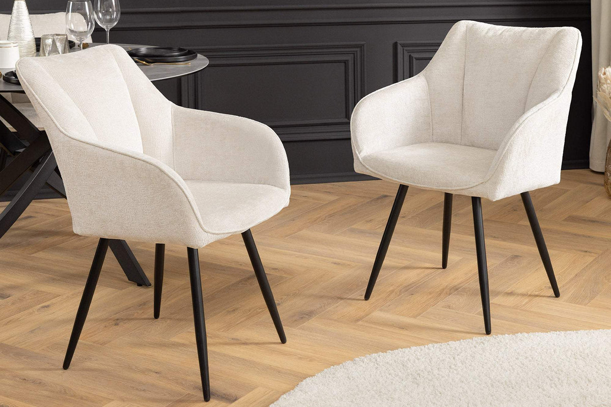 AVIGNON bézs polyester zsenília forgószék