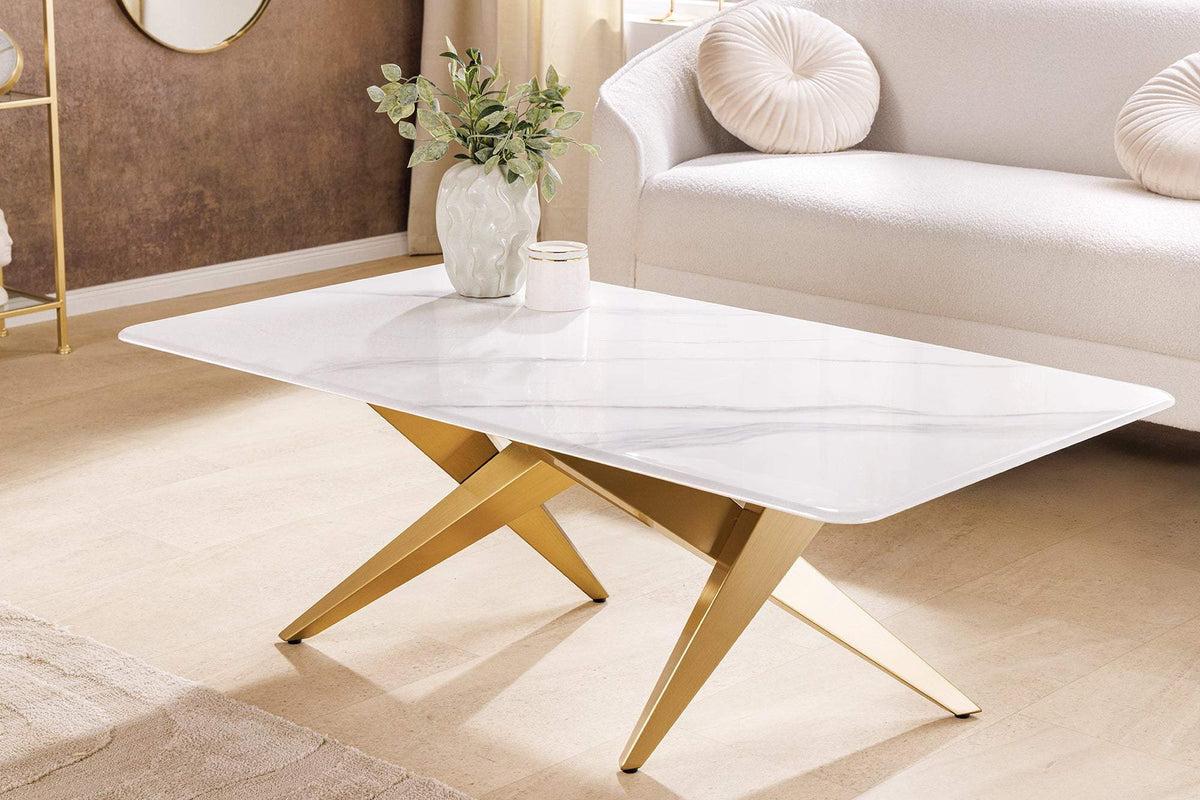 ART LIVING fehér kerámia dohányzóasztal