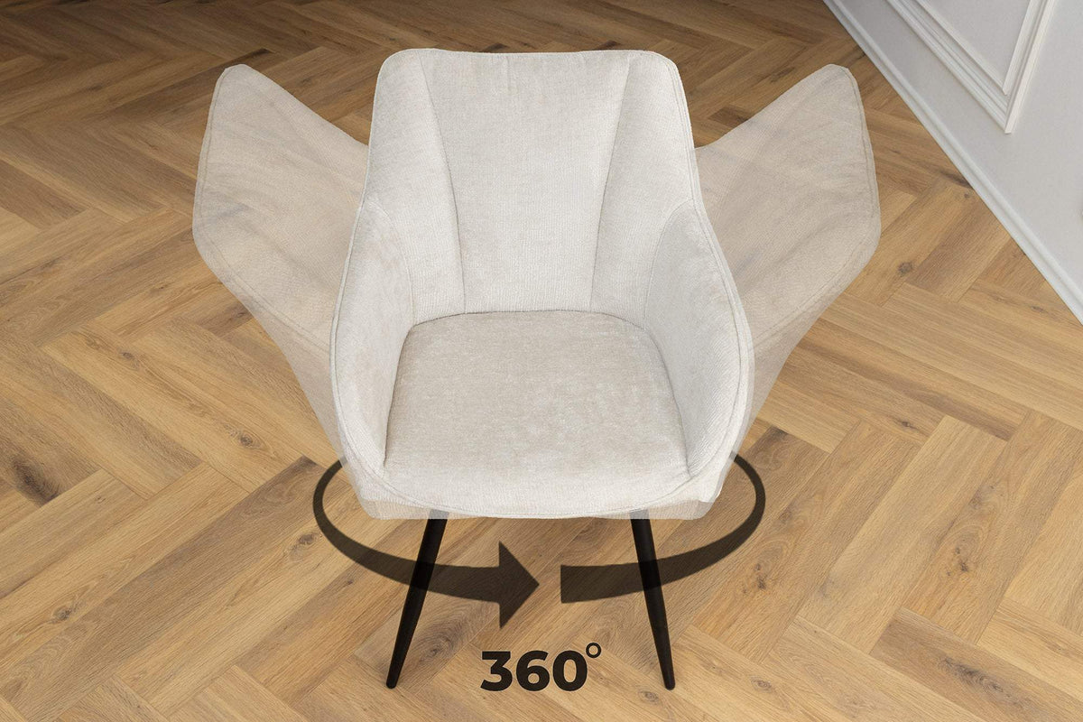 AVIGNON bézs polyester zsenília forgószék