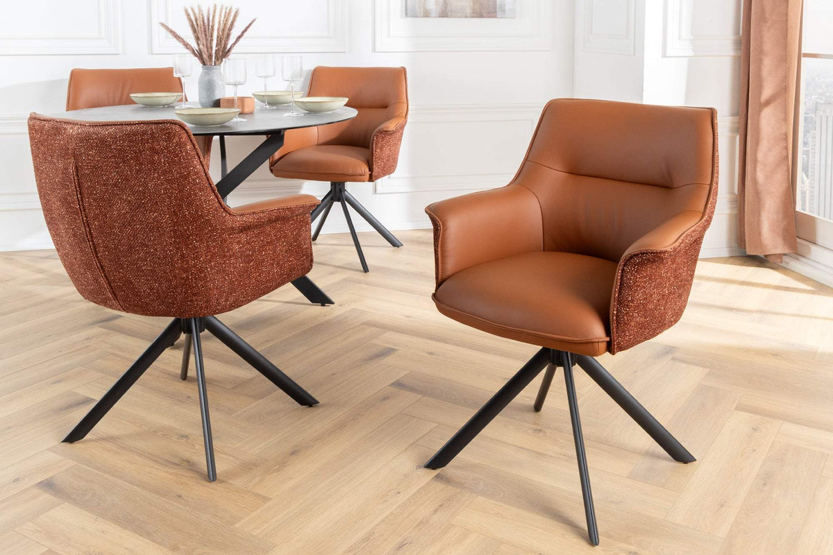 LE GRAND barna bőr forgószék