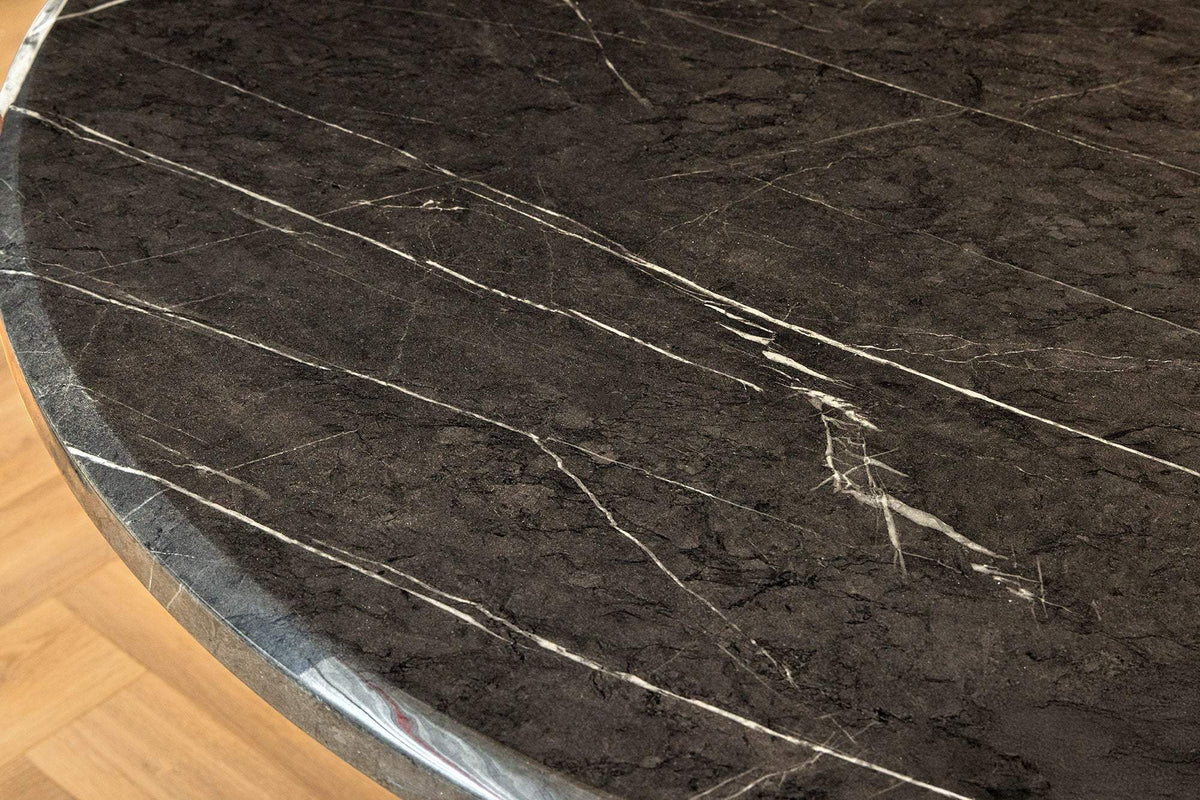 ELEGANCIA fekete műmárvány étkezőasztal 130 cm