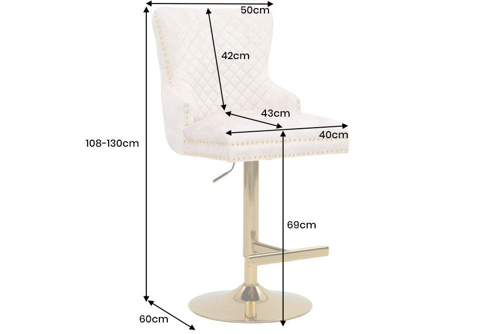 CASTLE bézs bársony bárszék