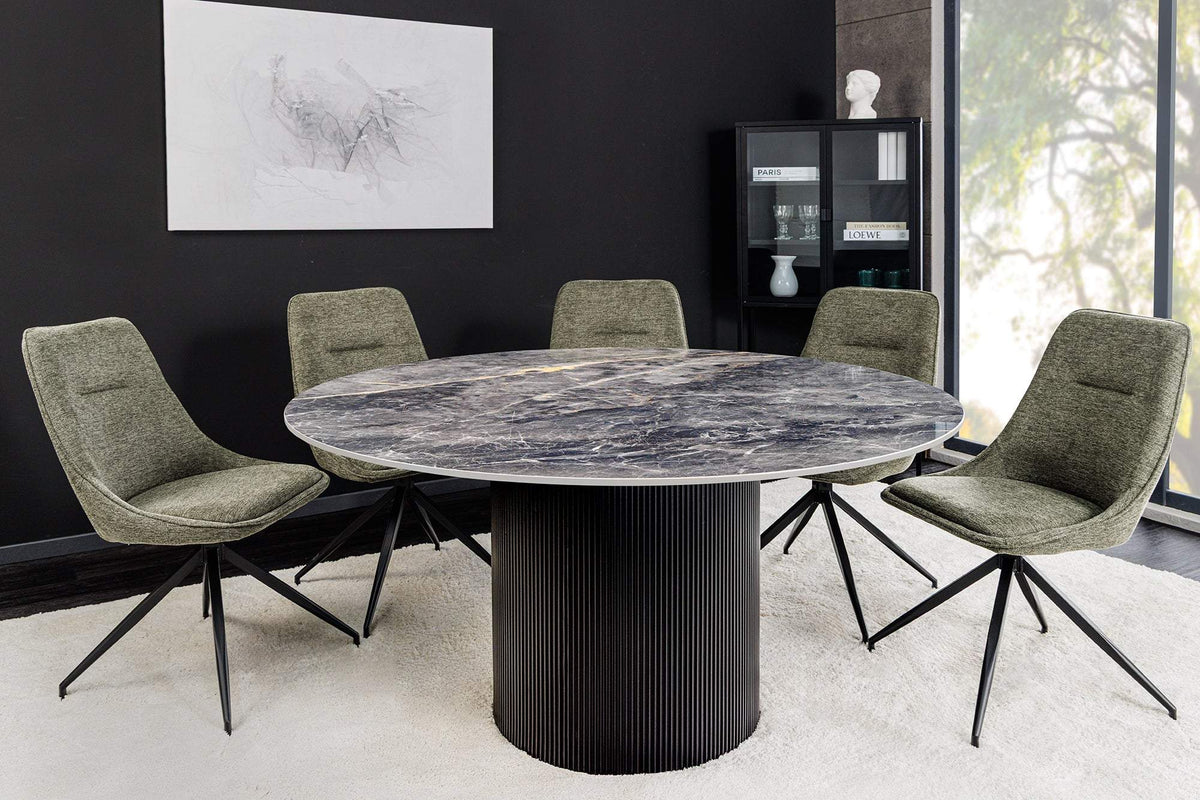 UNIQUE szürke kerámia kerek étkezőasztal 120 cm