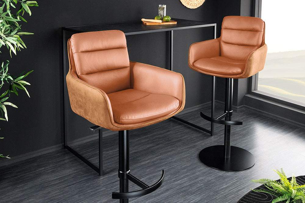 BIG GEORGE barna bőr bárszék