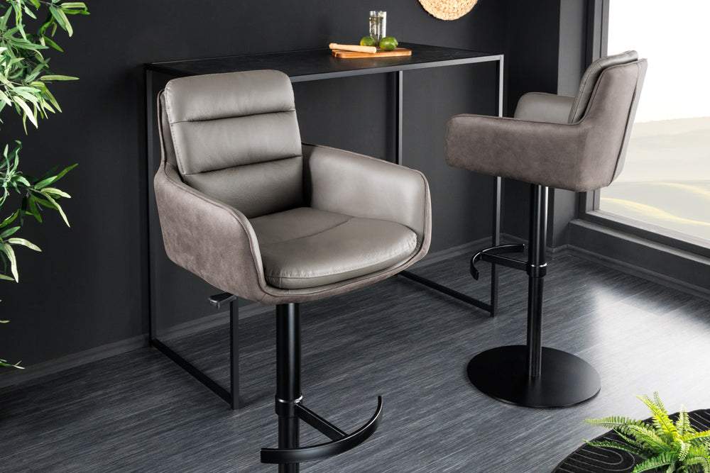 BIG GEORGE taupe bőr bárszék