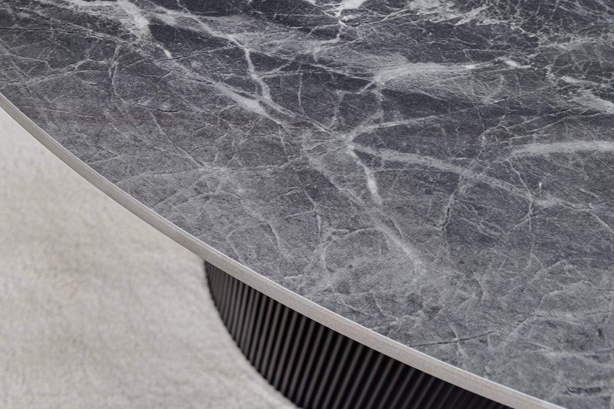 UNIQUE szürke kerámia kerek étkezőasztal 120 cm