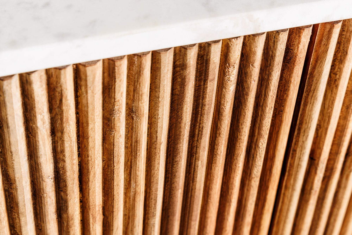 TRES CHIC fehér márvány komód 105 cm