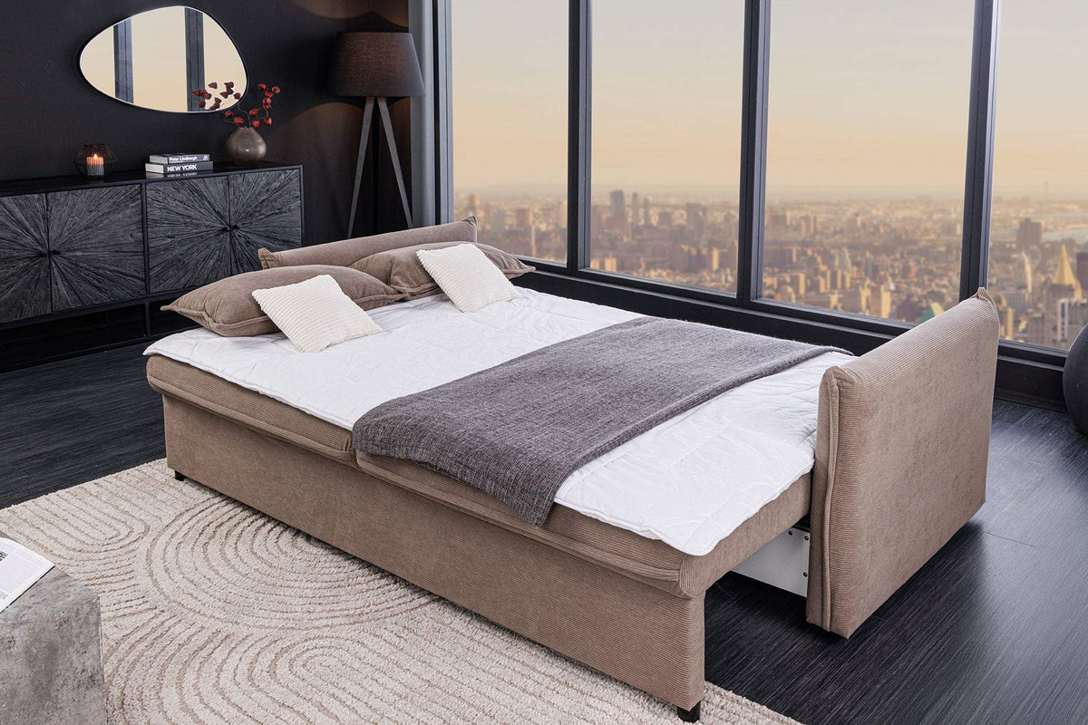 APARTMENT taupe kordbársony kanapéágy