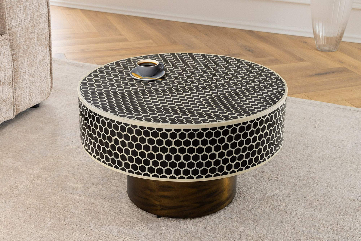 HARMONY NATURE fekete polirezin dohányzóasztal