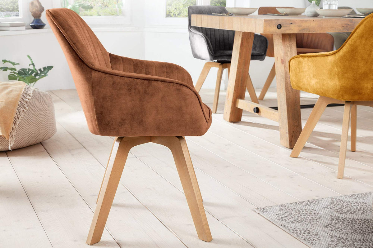 LIVORNO barna bársony forgószék